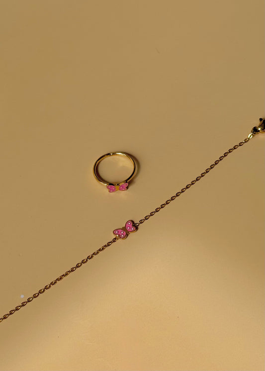 Parure Noeud rose