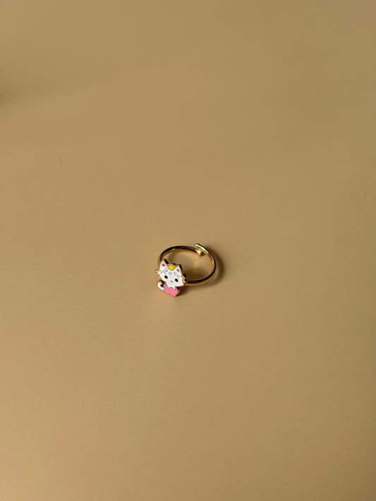 Bague Chat Rose et Blanc