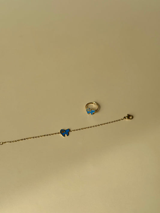 Parure Chat bleu