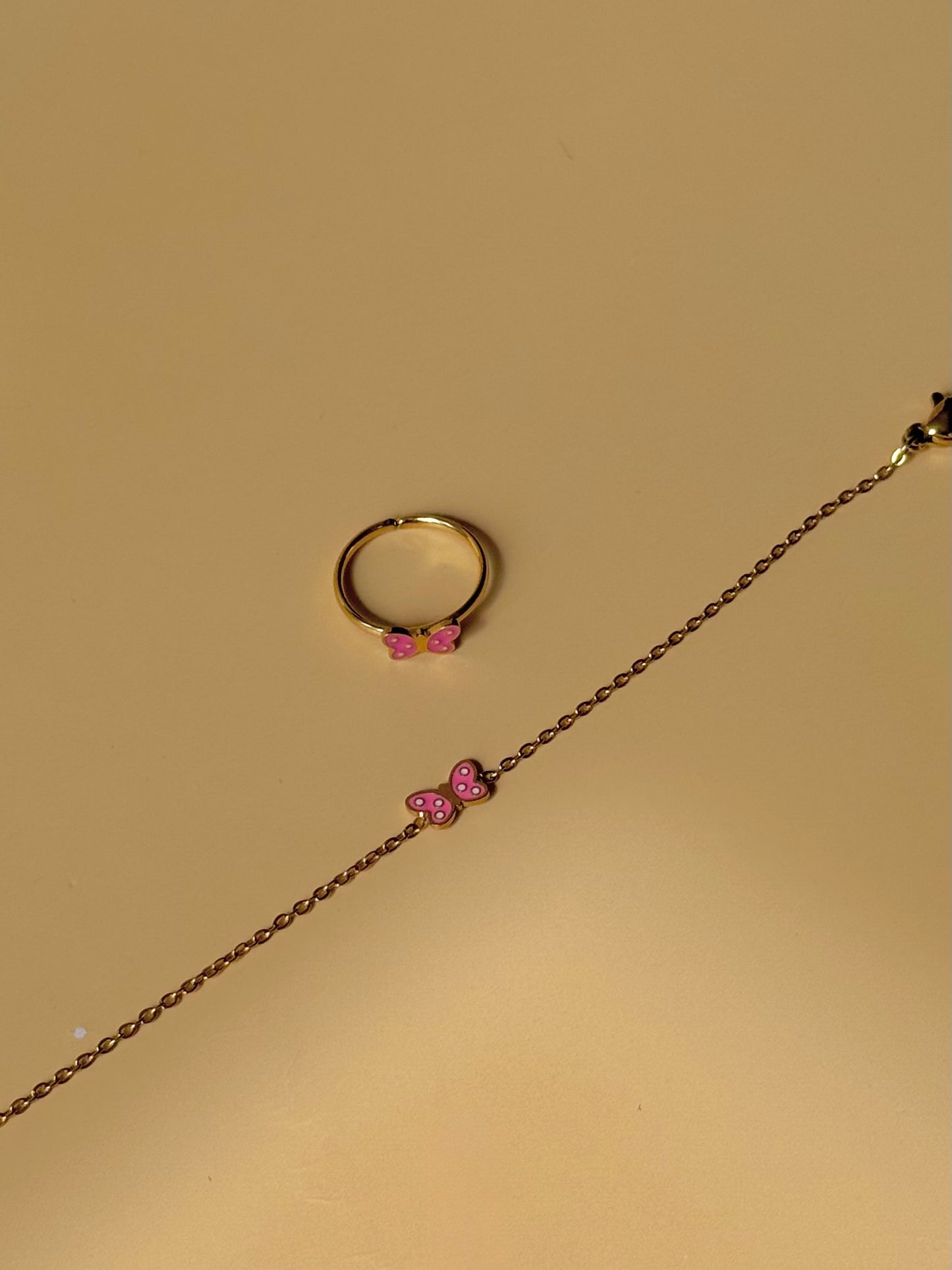 Parure Noeud rose