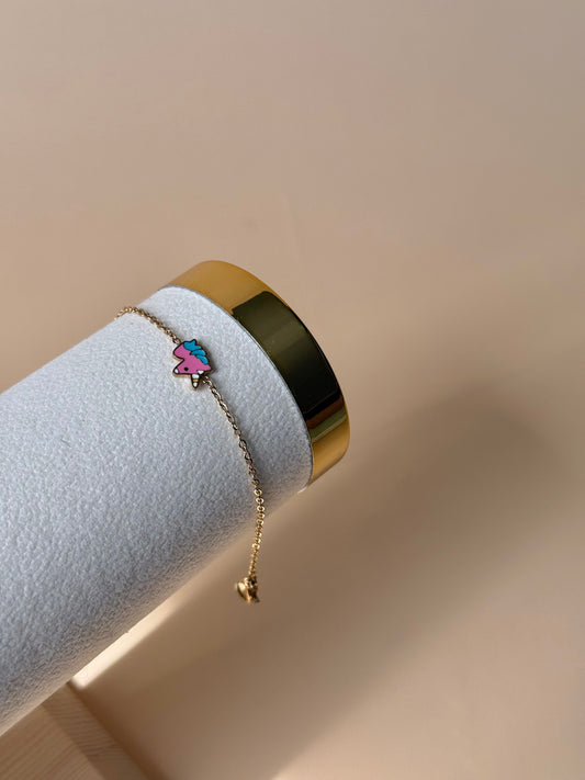Bracelet Licorne Rose