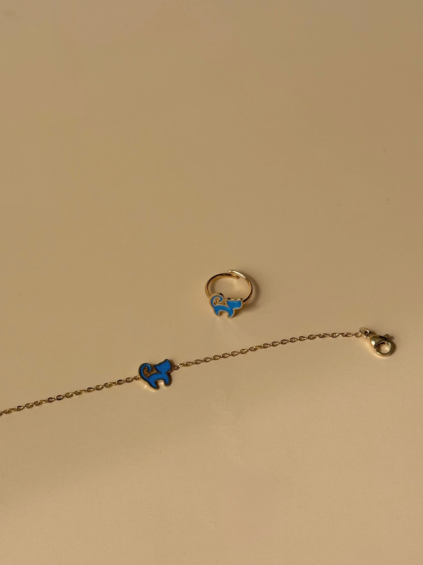 Parure Chat bleu