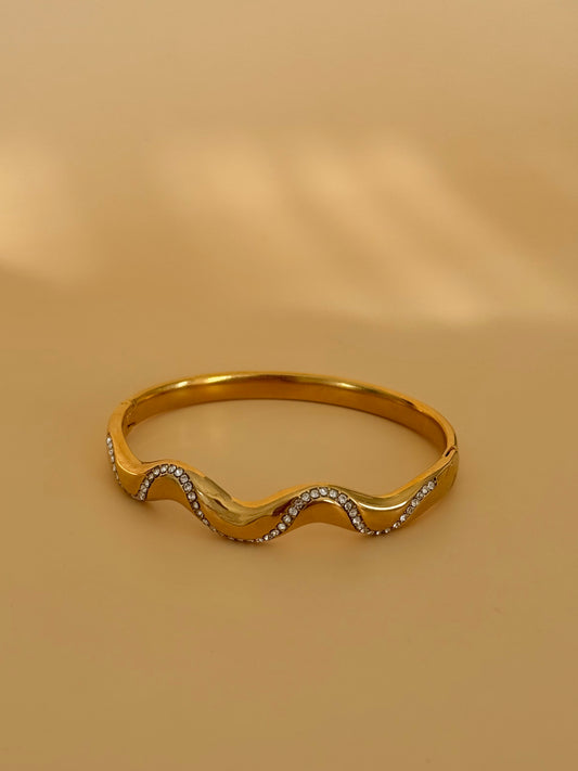 [GAMME PREMIUM PLAQUE OR ] Bracelet jonc Aicha