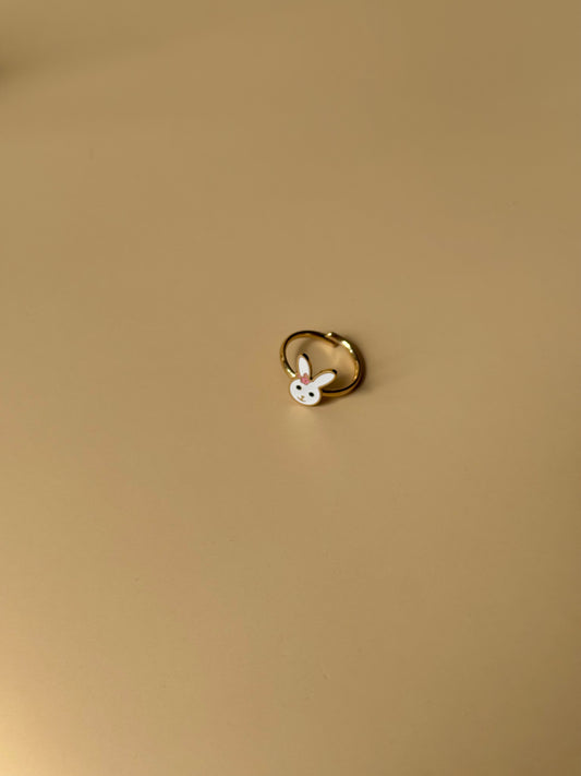 Bague lapin à noeud rose
