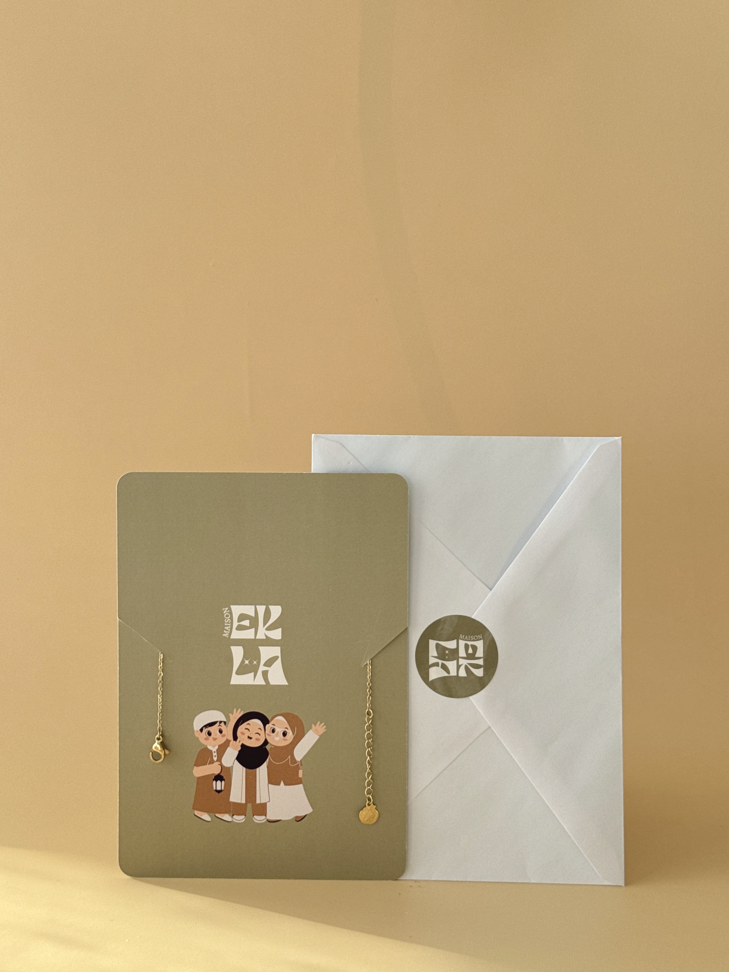 [ ENFANT ] Collier acier inoxydable au choix & carte Eid Mubarak